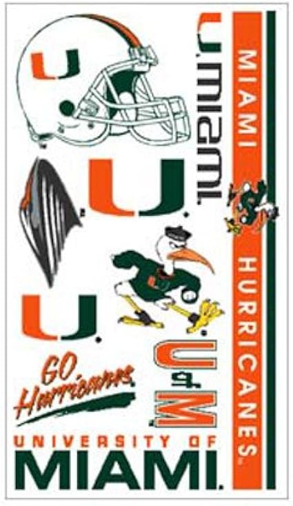 Amazon.com : Miami Hurricanes Temporary Tattoos : Athletic Sweaters