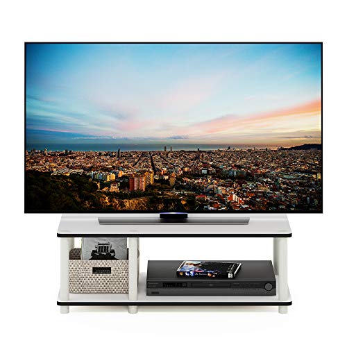 Furinno TV Stand, White(Ex)/White, Mid 31.5"(W) x10.9(H) x15.6(D)