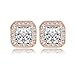 Cubic Zirconia Earrings Studs, Gold Studs Earrings for Women S925 Sterling Silver Square Cz Stud Earrings