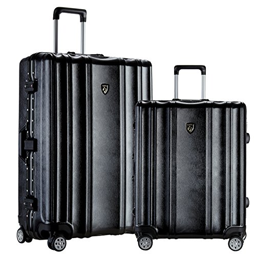 TPRC Donna Hardside/Aluminum Frame Spinner Luggage, Black, 2Piece Set