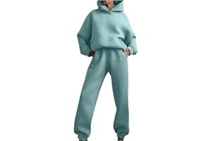 SERYU Women 2 Piece Outfits Hoodies Casual Solid Color Long Sleeve Sweatshirts Jogger Pant Tracksuit