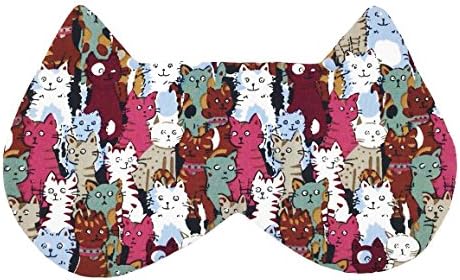 Sleeping Sheep (Colorful Cats #1) Cat Sleep Mask Comfortable Face Blindfold Cotton Soft Eye Mask with Satin Sleeping Mask for Men, Women or Kids