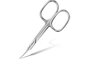 ANRUI Cuticle Scissors Extra Fine Curved Blade, Professional Manicure Scissors, Multi-purpose Stainless Steel Small Scissors With Pointed Tip Beauty Grooming Kit for Eyebrow, Eyelash, Dry Skin