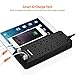 Poweradd 8-Outlet Surge Protector Power Strip 2500W with 4 Smart USB Charging Ports (5V/5A) and 6ft Heavy Extension Cord, 4500 Joules - Black