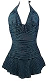 Cocoship Retro Vintage Polka Dot One Piece Pin Up Bikini Monokinis Swimsuit