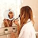 Terresa 7X Magnifying Lighted Makeup Mirror with Suction Cup - Lightweight Travel and Oval Design Bathroom Shower Mirror with Lights and Magnification - Standing or Wall Mounted