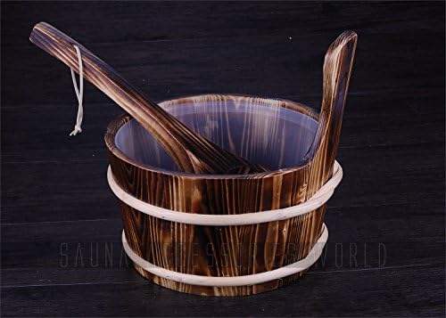 Hot sales 4L Carbonizing Wooden pail Finnish Sauna Bucket with handle