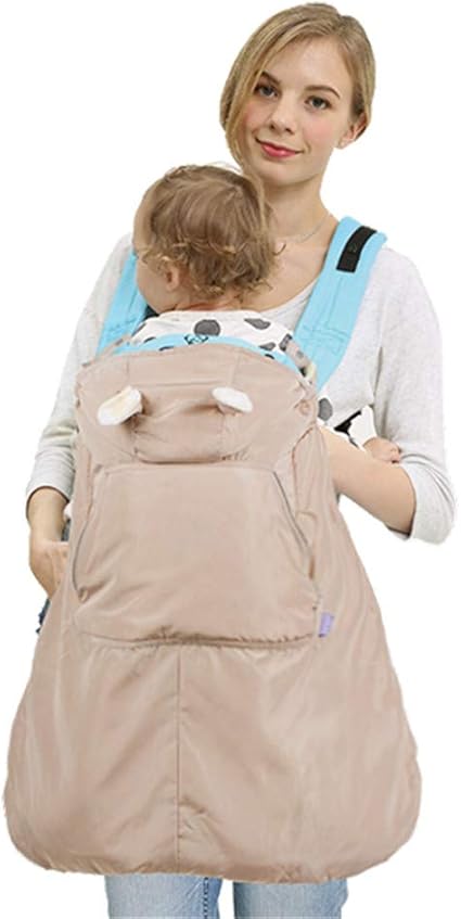 Amazon Deeyota 最新版 抱っこひも 防寒 ケープ ベビーカーブランケットにもなる 保温性抜群 撥水加工 防寒 カバー 軽量 新生児 2歳まで ブラウン 抱っこひも ベビー マタニティ 通販