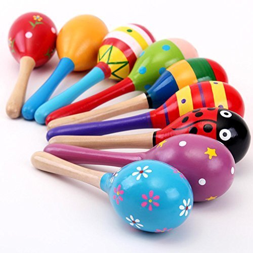 Kid’s Wooden Maracas Rattle Shakers Musical Educational Toys
