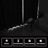 DWCN Blackout Curtains 90 x 90 inch Silver Grey 2 Panels Thermal Insulated view 5