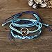 17mile Wave Braided Rope Bracelet Set Handmade Waterproof Wrap Bracelet for Woman Kids