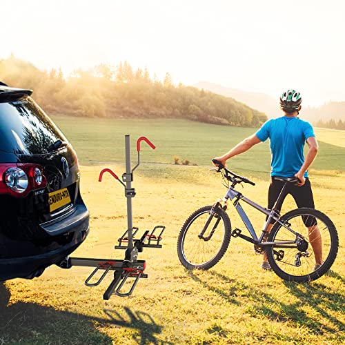 MARVOWARE Hitch Mounted Foldable 2Bike Rack Platform Style Bicycles