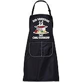 CMNIM Chili Cook Off Champion Apron Funny Chili Competition Chef Gift Kitchen Cooking Apron Chili Cookoff Apron with Pockets