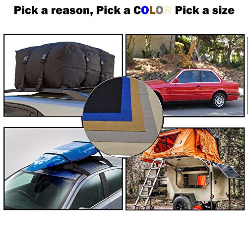 TrailOn Cargo Car Roof Mat (Universal) Rooftop Protective Storage and Travel Pad for Racks, Carriers, Rails on Autos, Trucks, SUVs | Water and Skid-Resistant Exterior Protection (X-Large, Sahara)