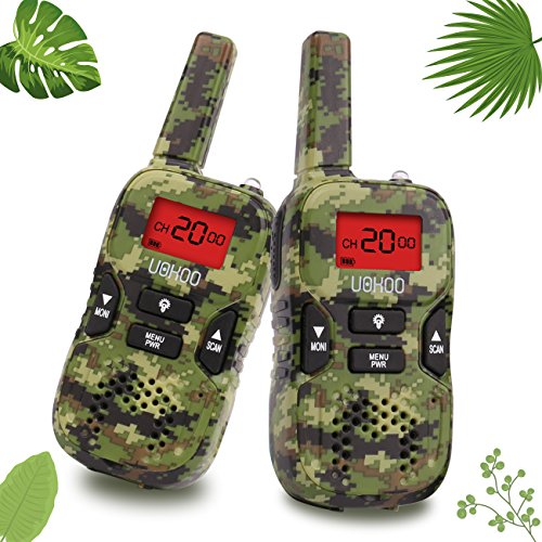 Walkie Talkies for Kids, UOKOO 22 Channel FRS/GMRS 2 Way Radio (up to 3.7 Miles) UHF Hand-held Kids Walkie Talkies with Back-lit LCD Screen, Toys for 5 6 7 8+ Old Boys and Girls as Gift(Green)