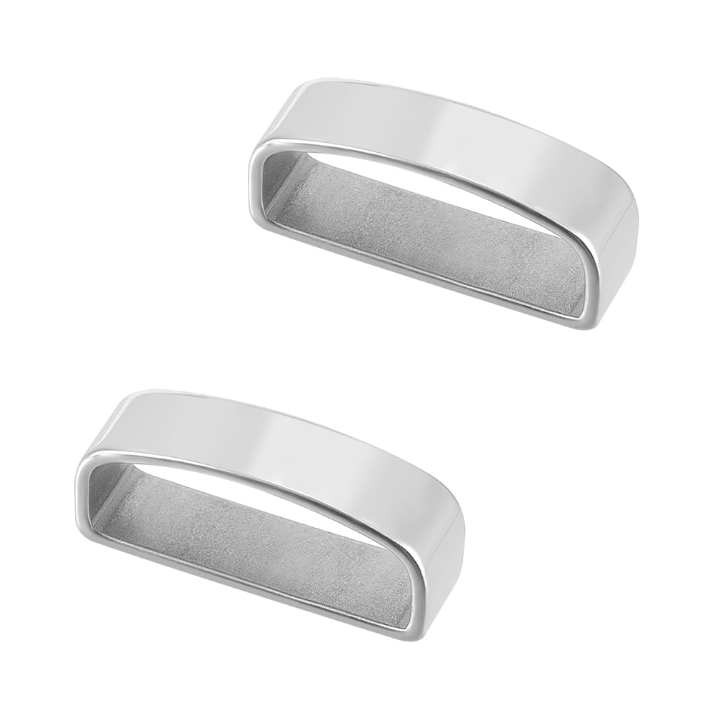 UNICRAFTALE 2Pcs 304 Stainless Steel Belt Loop Keeper Metal Rectangles Large Hole Men's Belt Buckle for Men's Belt Fixing Men Belt Buckle Accessories 35x15mm 3.5cm