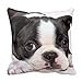 Black and White Boston Terrier Throw Pillow Cover Home Cushion Case Decorative Animal Pattern for Sofa 18 X 18 Inch Two Sides