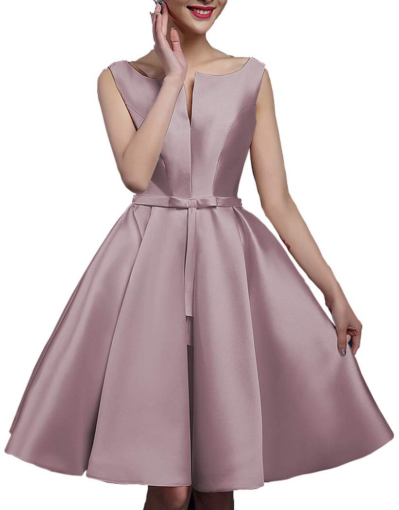 satin homecoming dresses short