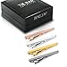 Beneleaf Tie Bar Set for Men, Rose Gold Silver and Gray Necktie Clips, 2.2 inch