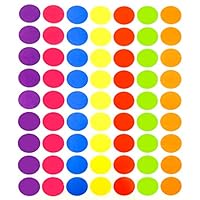 Tag-A-Room 1 Inch Round Color Coding Circle Dot Sticker Labels, 7 Bright Colors, 8 1/2" x 11" Sheet (1008 Pack)