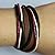 November's Chopin Unique Charm Colorful Multistrand Leather Adjustable Wrap Bracelet