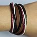 November's Chopin (TM) Unique Charm Colorful Multistrand Leather Adjustable Wrap Bracelet (Red)