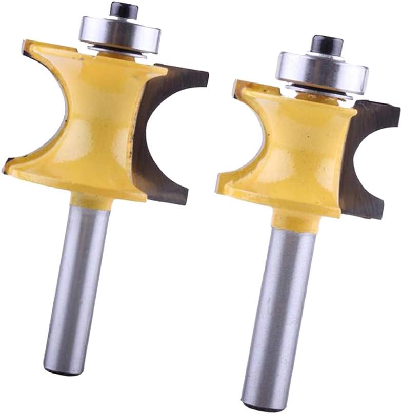 perfk 2pcs C3 Carbide Half Round Router Bit 1/2 3/4 inch Router