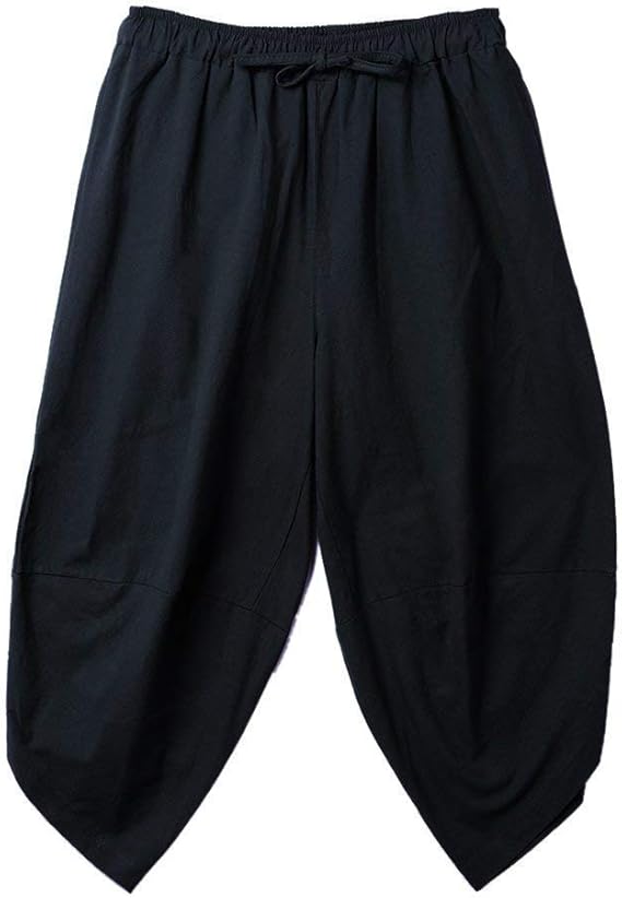Men's Boys Harem Pants Aladdin Pants Bloomers Wide Leg Linen Clothing Pants Solid Color Loose
