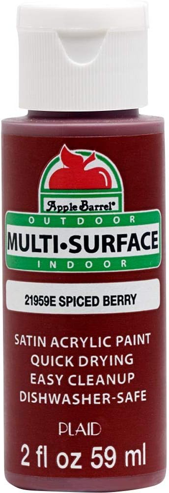 Apple Barrel Multi Surface Acrylic Paint, 2 oz, Spiced Berry 2 Fl Oz,21959E