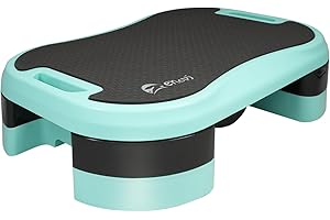 Enovi Basic Steppers for Exercise at Home, Aerobic Steppers, Exercise Step Platform with Soft cushion and 2 Adjustable Height Risers