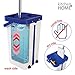 Kitchen Home Mop and Bucket - Self Cleaning Flat Mop with Bucket Wringer and 2 Reusable Microfiber Mop Pads for Wet and Dry Mopping on All Surfaces