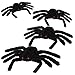 Jovitec 4 Pack Black Hairy Spiders Giant Spider Huge Spider Fake Hairy Spider Toys for Halloween Parties Haunted House Decorations, 12 Inches