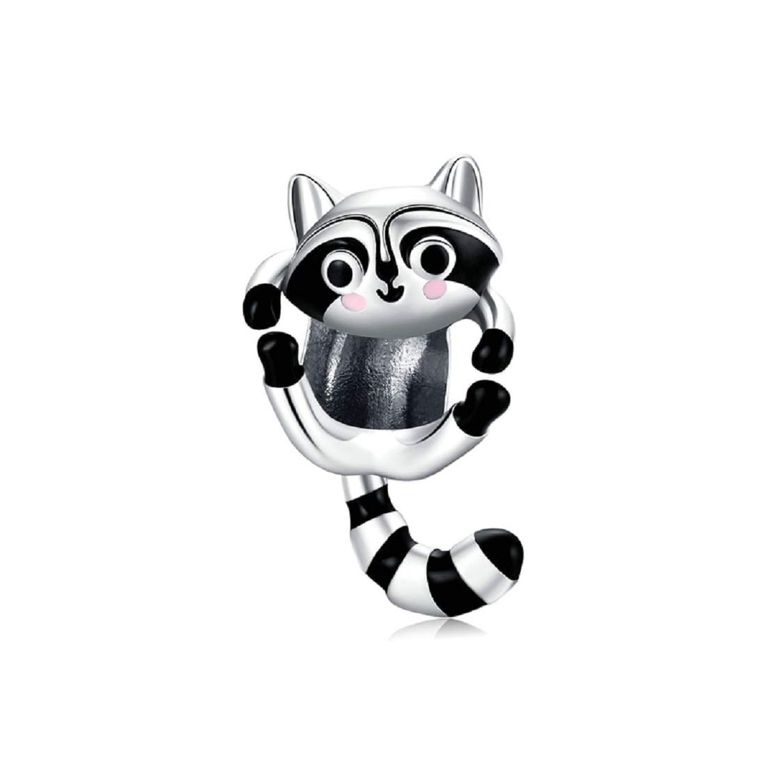 FeatherWish Sterling Silver 925 Raccoon Wild Animal Love Nature Travel World Bead Charm Fits And Compatible With Pandora Bracelets Gift For Friend Birthday Sister Mum Wife