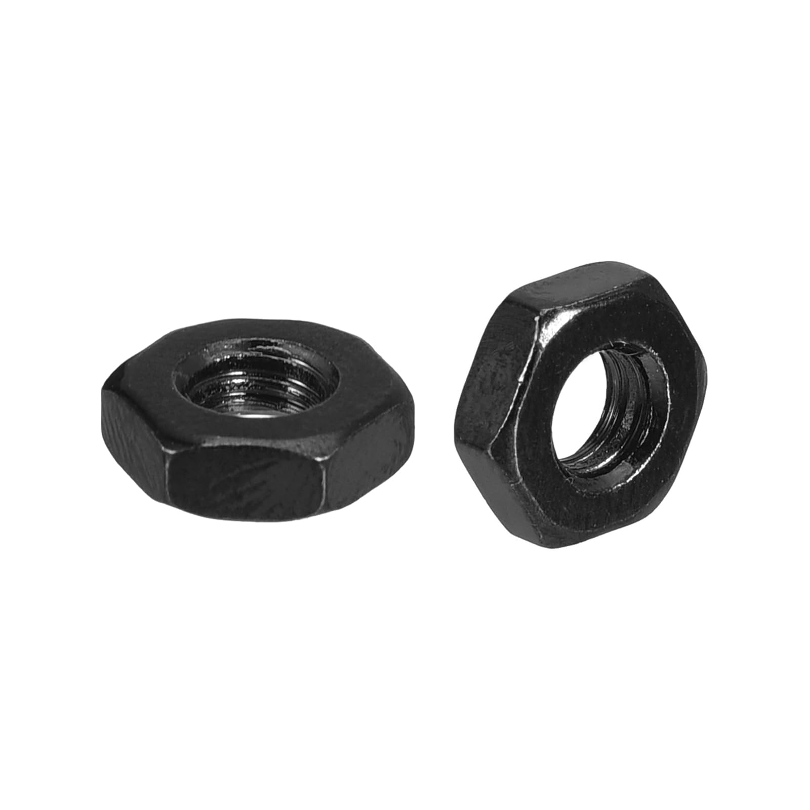 METALLIXITY Hex Nuts (1/4"-20) 50Pcs, Carbon Steel Coarse Thread Black Oxide Hexagon Nut Hardware - for DIY Home Repair Machinery, Black