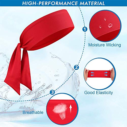 JTEEY Head Tie Sports Athletic Headband for Women and Men - Non Slip Hair Band Sweatband Ideal for Running, Workout, Tennis, Volleyball & Performance Stretch & Moisture Wicking