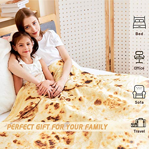 CASOFU Burritos Blanket, Giant Flour Tortilla Throw Blanket, Novelty