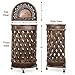 Dualplex Umbrella Stand, Umbrella Holder, Antique Look Metal Entry Hallway Décor, Wallside Style w/Removable Drip Tray. Rack Holds Umbrellas Canes Walking Stick