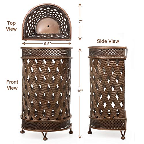 Dualplex Super Quality Umbrella Stand, Umbrella Holder, Antique Look Metal, Entry Hallway DÃ©cor, Wallside Style, w/Removable Drip Tray. Home, Office Decoration Rack Holds Umbrellas Canes Walking Stick