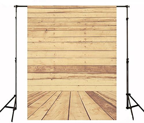 CXJ Yellow Wall and Wooden Floor Stereoscopic 1.5x2 M (5x6.5ft) Customized NO Creases Vintage Thick Cloth Photography Backgrounds Backdrops for Baby Childern Birthday Wedding Photo Studio
