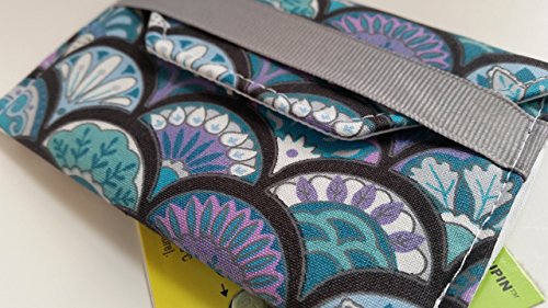 Birth control ribbon case- Discrete pill holder- Purple, Teal, and Blue Fans