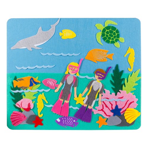 Sprogs- Set of 4 Felt Storyboards w/ Storage Bag - Diving, Dinosaurs, Zoo Animals, Outer Space