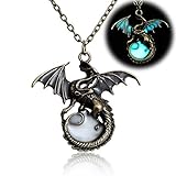 Yaoding Magical Constellation Dragon Glow in the Dark Openwork Pendant Charms Necklace