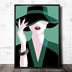 Framed Canvas Wall Art for Living Room, Bedroom Fashion Lady Canvas Prints for Home Decoration Ready to Hang - 16x24 inches
