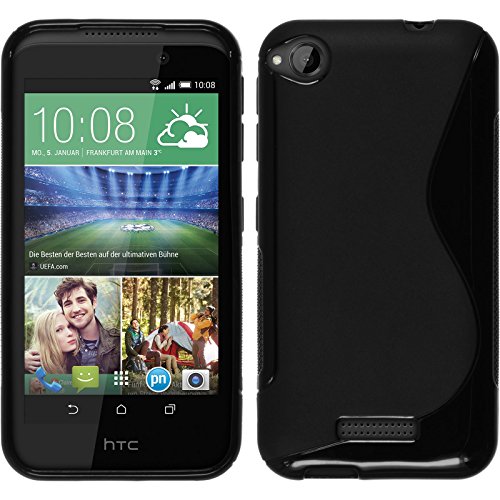 Silicone Case for HTC Desire 320 - S-Style black - Cover PhoneNatic + protective foils