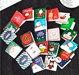 Megrocle 24 Pack of Mini Christmas Greeting Cards & Envelopes - 24 Designs Xmas Party Supplies Invitation Perfect hand delivery Christmas Cards-2.7 x 2.7 Inches
