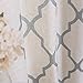 JINCHAN Moroccan Tile Print Curtains for Living Room Quatrefoil Flax Linen Blend Textured Geometry Lattice Grommet Window Treatment Set for Bedroom 50