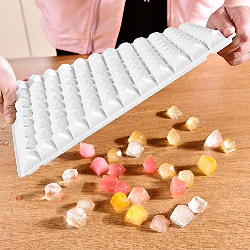 3 Pack Easy Release Reusable Mini Ice Cube Trays - 96 Diamond Shape Molds