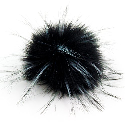 Furling DIY 12pcs Faux Raccoon Fur 4.3inch Pom Pom Ball For Knitting Hat DIY accessories (Popular Mix) - Thumbnail 2