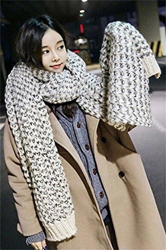 Amazon Co Jp Generic新しい冬カラーモヘアカップルモデルhit The Color Large厚いニットウールスカーフファッション美しい男性と女性 ホーム キッチン