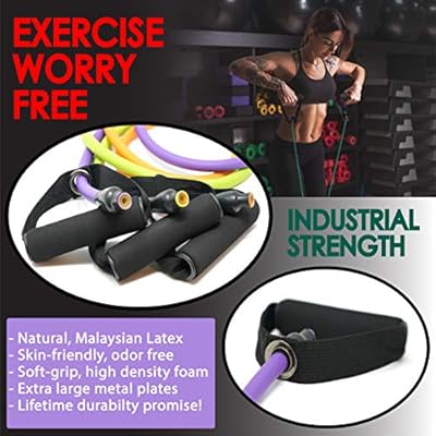 Tribe Single Resistance Bands Workout Bands Includes Single Exercise Band Cushioned Handles Door Anchor Advanced Ebook For Resistance Training
